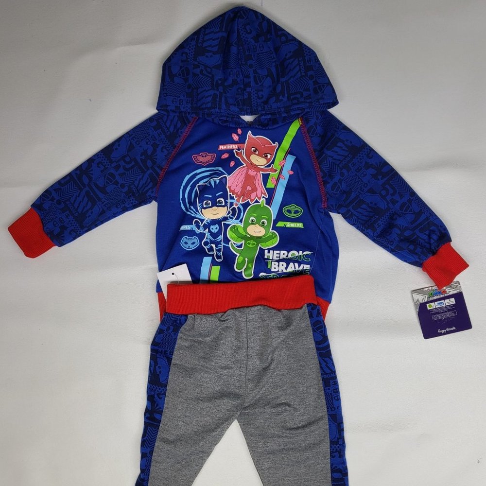 PJ MASKS BOY'S BLUE GRAY 2-Pcs OUTFIT SET